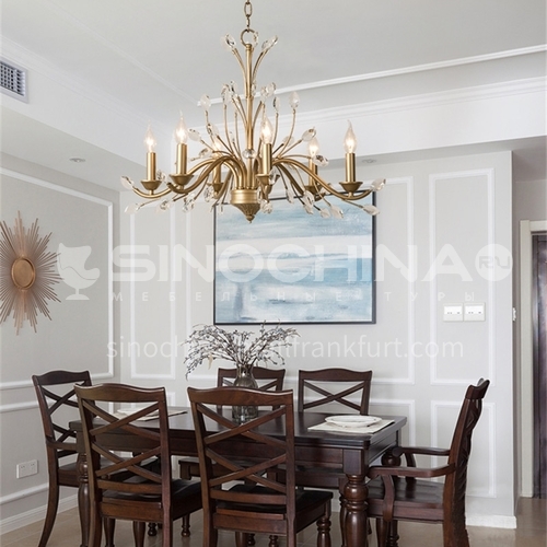 American chandelier living room dining room light creative personality simple bedroom light French luxury crystal light-WX-D9170
